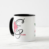 Benutzerdefinierbare rote Elaine-Blume boho Vintag Tasse (Vorderseite Links)