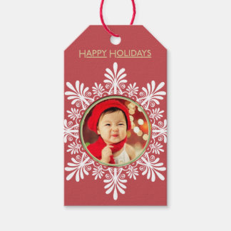 Benutzerdefinierbare Rote Gift-Tags für Fotos Geschenkanhänger