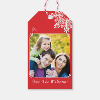 Benutzerdefinierbare Rote Gift-Tags für Fotos Geschenkanhänger