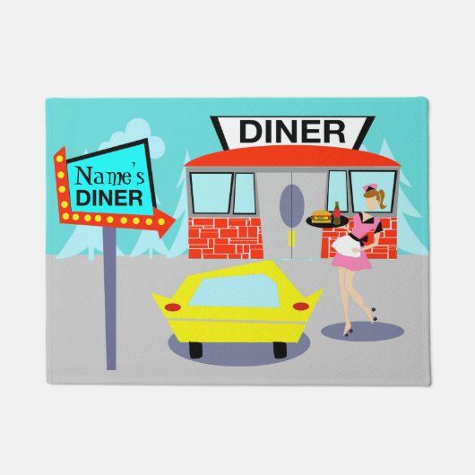 Benutzerdefinierbare Türmatte eines Diners aus den (Vorderseite)