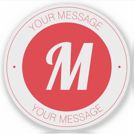 Benutzerdefinierbare Vorlage für Monogramm und Run Aufkleber (Vorderseite)