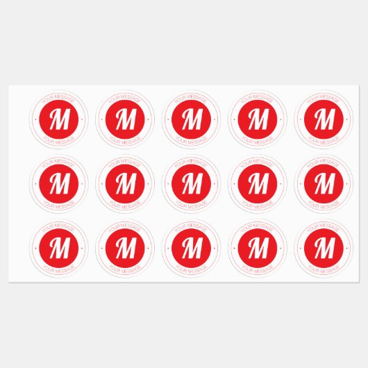 Benutzerdefinierbare Vorlage für Monogramm und Run Etiketten (Blatt)