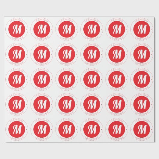 Benutzerdefinierbare Vorlage für Monogramm und Run Geschenkpapier (Flach)