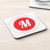 Benutzerdefinierbare Vorlage für Monogramm und Run Getränkeuntersetzer (Linke Seite)