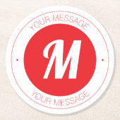 Benutzerdefinierbare Vorlage für Monogramm und Run Runder Pappuntersetzer (Vorderseite)