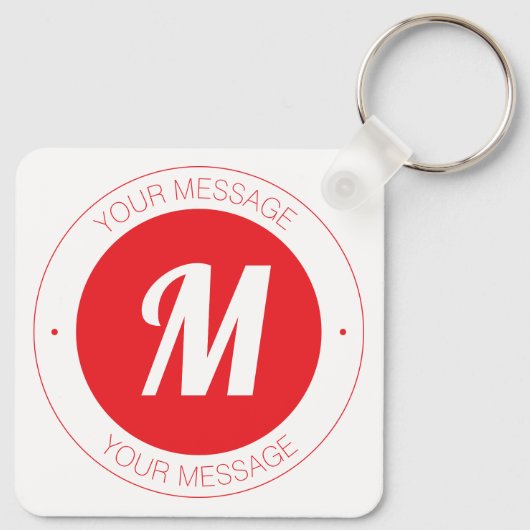 Benutzerdefinierbare Vorlage für Monogramm und Run Schlüsselanhänger (Rückseite)