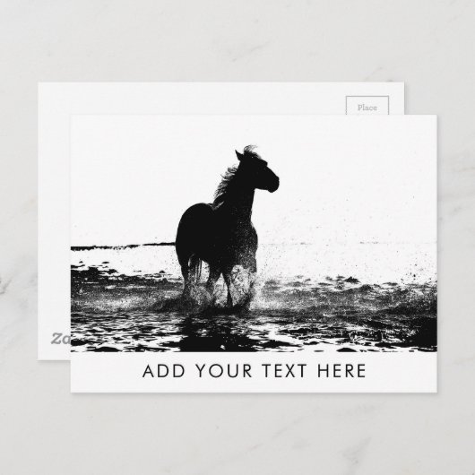Benutzerdefinierbare Vorlage für Pferdetiere Postkarte (Vorne/Hinten)