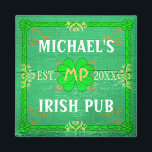 Benutzerdefinierbare Zuhause Bar Irish Pub Green Magnet<br><div class="desc">Create your own custom Irish pub home bar design using this template. The design is made to look like old wood with plenty of vintage flourishes in shades of green, white, orange and gold. There are also five shamrocks / clovers in the design. Personalize with your own name, initials /...</div>