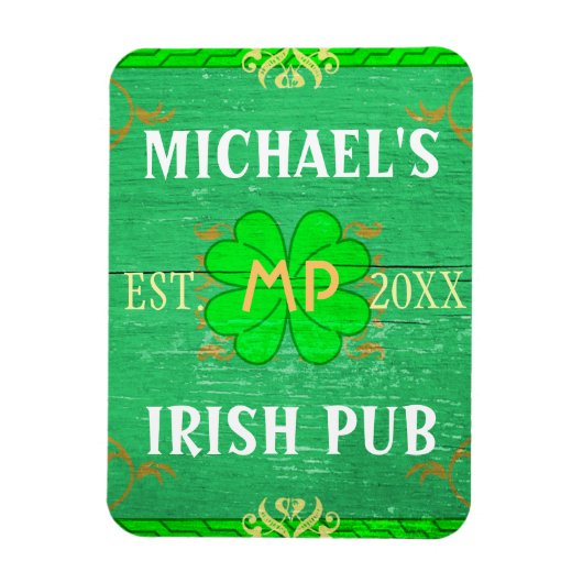 Benutzerdefinierbare Zuhause Bar Irish Pub Green Magnet (Vertikal)