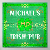 Benutzerdefinierbare Zuhause Bar Irish Pub Green Poster (Vorne)
