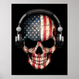 Benutzerdefinierbarer amerikanischer DJ-Schädel mi Poster