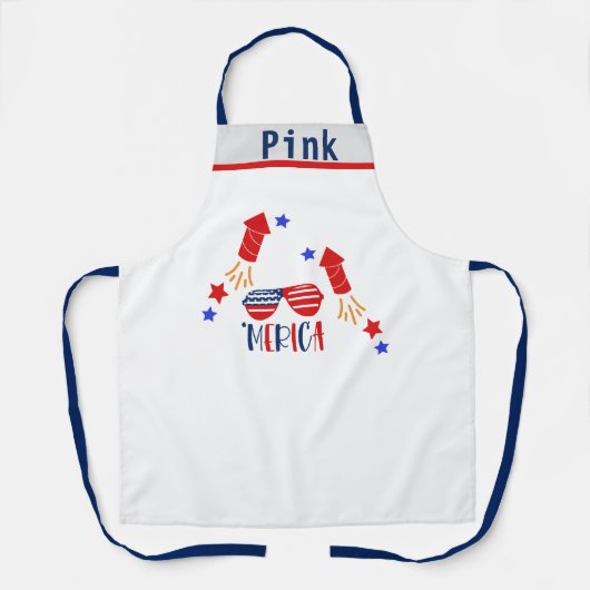 Benutzerdefinierbarer Name USA Flag Theme American Schürze (Vorderseite)