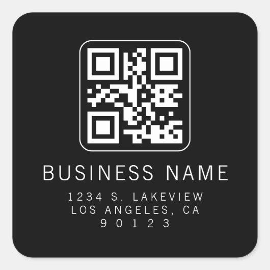 Benutzerdefinierbarer scannbarer QR-Code | Moderne Quadratischer Aufkleber (Vorderseite)