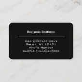 Benutzerdefinierbarer Text und Farben in Schwarz u Visitenkarte (Rückseite)