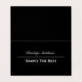 Benutzerdefinierbarer Text und Farben in Schwarz u Visitenkarten (Außenseite Aufgefaltet)