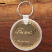 Benutzerdefinierbarer Trauzeuge Keepake Schlüssela Schlüsselanhänger (Vorderseite)