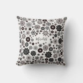 Benutzerdefinierbares Muster für Schwarz und Weiß Kissen (Vorderseite)