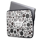 Benutzerdefinierbares Muster für Schwarz und Weiß Laptopschutzhülle (Vorderseite Links)