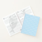 Benutzerdefinierbares Namensmuster hellblaues weiß Notizblock (Innenseite)