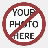 Benutzerdefinierbares rotes Ban-Symbol Runder Aufkleber (Vorderseite)