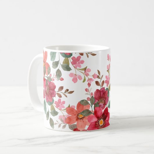 Benutzerdefinierbares zeitloses Rot Kaffeetasse (Vorderseite Links)