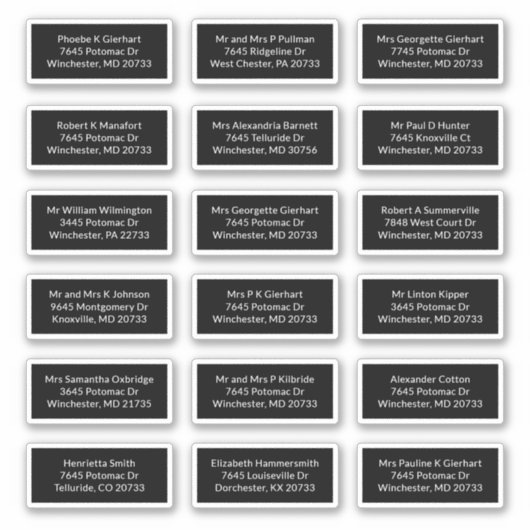 Benutzerdefiniert 18 Versandadressen des Empfänger Aufkleber (Vorderseite)