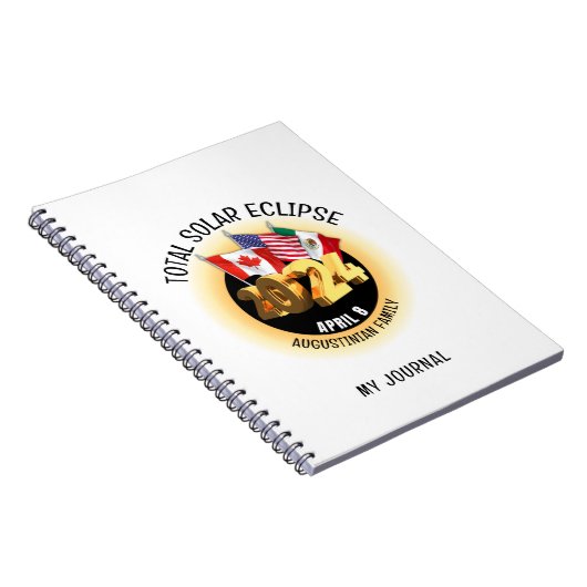 Benutzerdefiniert 2024 INSGESAMT SOLAR ECLIPSE-Fla Notizblock (Rechte Seite)
