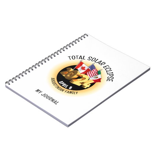 Benutzerdefiniert 2024 INSGESAMT SOLAR ECLIPSE-Fla Notizblock (Linke Seite)
