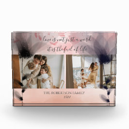 Benutzerdefiniert 2 Familiäre Fotos Blumenüberlage