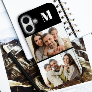 Benutzerdefiniert 2 Familienfoto & Monogramm iPhone 16 Plus Hülle