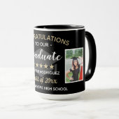 Benutzerdefiniert 2 Foto Gratulation Absolvent Abs Tasse (VorderseiteRechts)