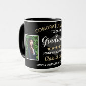 Benutzerdefiniert 2 Foto Gratulation Absolvent Abs Tasse (Vorderseite Links)