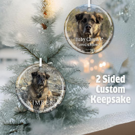 Benutzerdefiniert 2 Foto Name Jahre Erinnerung Pet Ornament Aus Metall