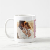 Benutzerdefiniert 2 Foto Rosa Beste Mama je Tasse (Links)