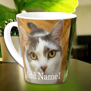 Benutzerdefiniert 2 Foto und Text Personalisiert Milchtasse