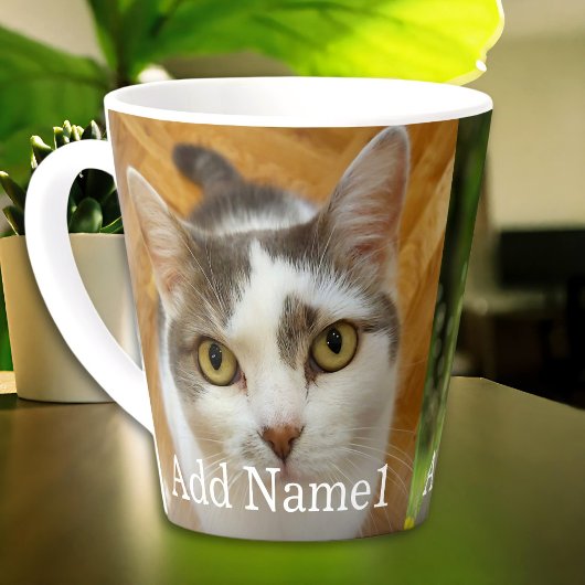 Benutzerdefiniert 2 Foto und Text Personalisiert Milchtasse