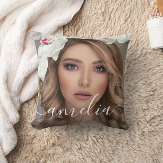 Benutzerdefiniert 2 Fotos und Name Text Script Typ Kissen (Decke)