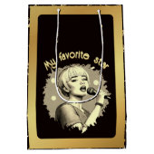 Benutzerdefiniert 2 Texte + Foto Girl Lieben k-Pop Mittlere Geschenktüte (Rückseite)