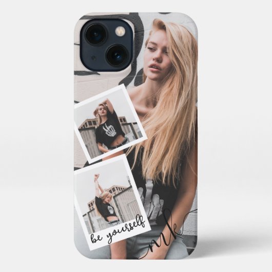 Benutzerdefiniert 3 Name und Zitat des Monogramms  iPhone Hülle (Rückseite)