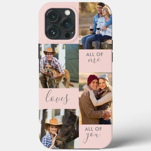 Benutzerdefiniert 4 Foto Alle Lieben von mir Rosa Case-Mate iPhone Hülle (Rückseite)