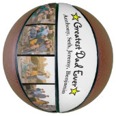 Benutzerdefiniert 4 Foto Bester Vater je Vatertag Basketball (Vertikal)