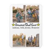 Benutzerdefiniert 4 Foto Bester Vater je Vatertag Magnet (Vertikal)