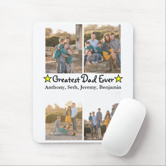 Benutzerdefiniert 4 Foto Bester Vater je Vatertag Mousepad