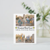 Benutzerdefiniert 4 Foto Bester Vater je Vatertag Postkarte (Stehend Vorderseite)