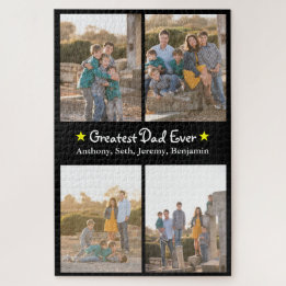 Benutzerdefiniert 4 Foto Bester Vater je Vatertag  Puzzle