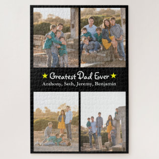 Benutzerdefiniert 4 Foto Bester Vater je Vatertag Puzzle