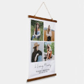 Benutzerdefiniert 4 Foto Collage Beerdigung in Lov Wandteppich Mit Holzrahmen (Gewinkelt)