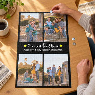 Benutzerdefiniert 4 Foto Größter Vater Aller Zeite Puzzle