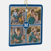 Benutzerdefiniert 4 FotoCollage mit Monogramm auf Keramikornament (Rechts)