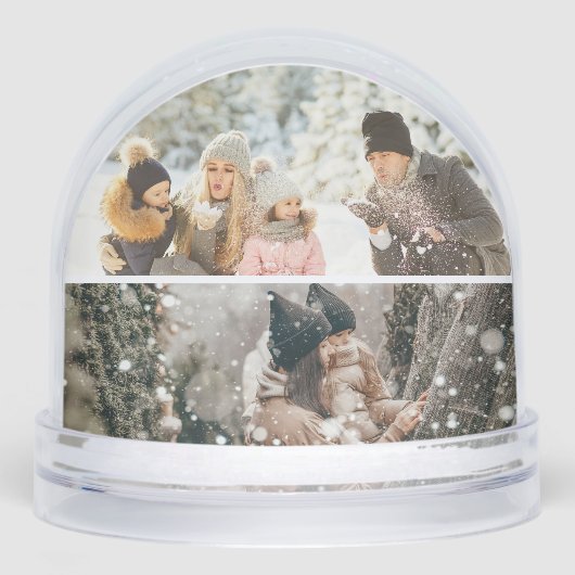 Benutzerdefiniert 4 FotoCollage Schneekugeln (Vorderseite)